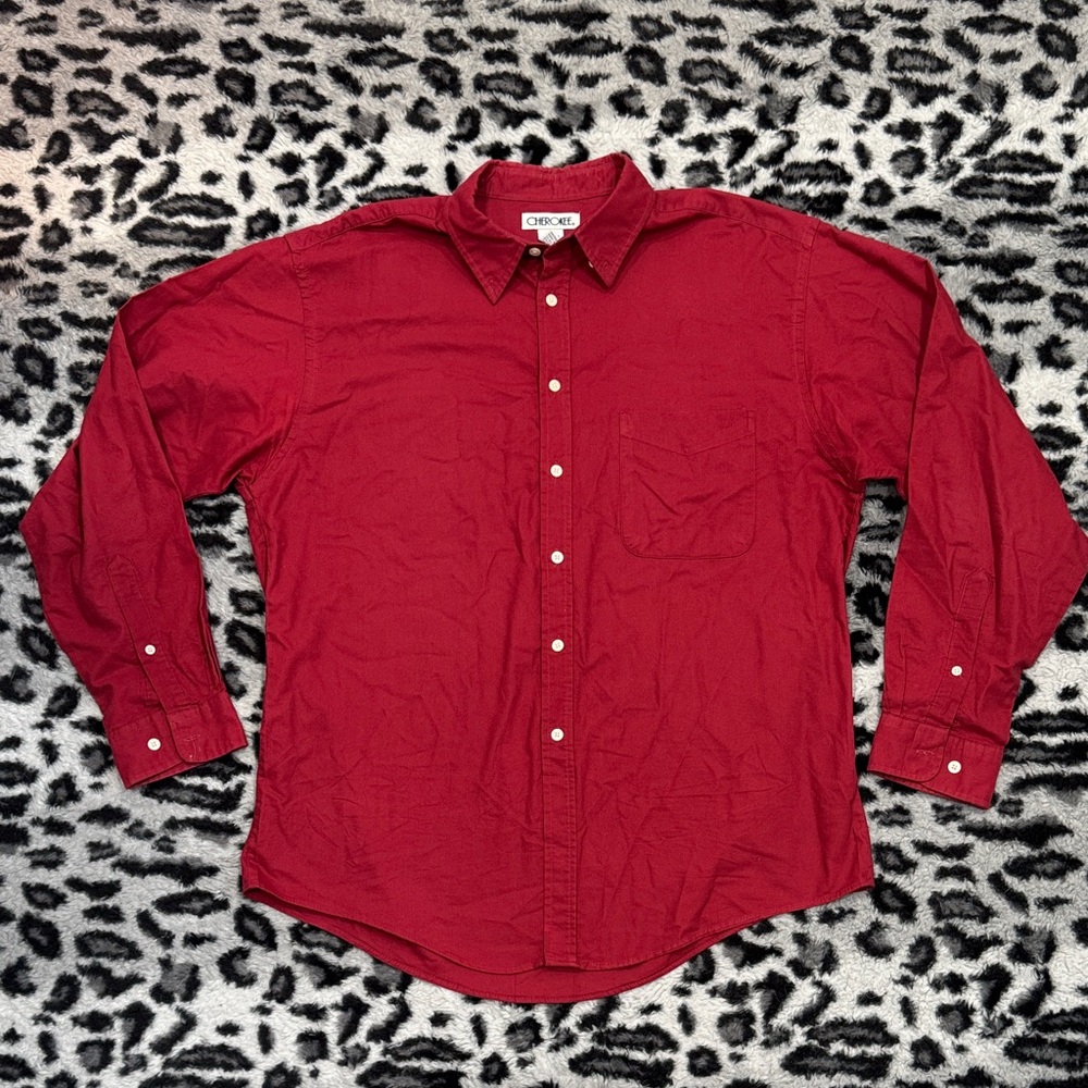 Cherokee Red Long-Sleeve Button-Down Shirt